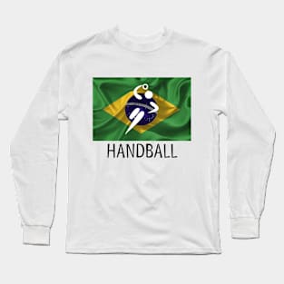 European Team Handball Basic Sport Design Brazil Long Sleeve T-Shirt